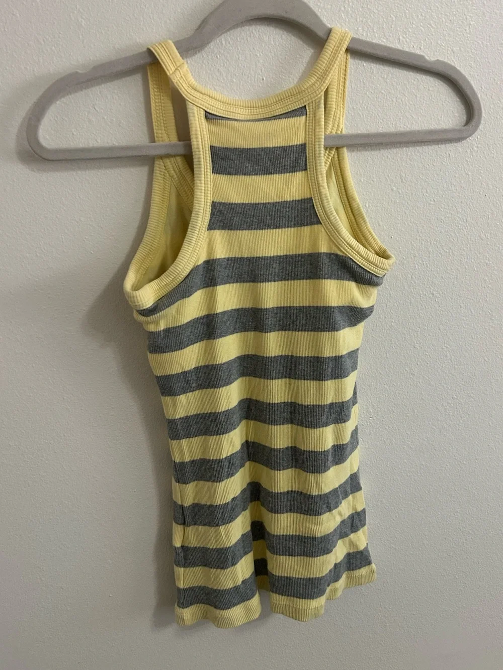 Nike striped ribbed tank top with built in shelf bra